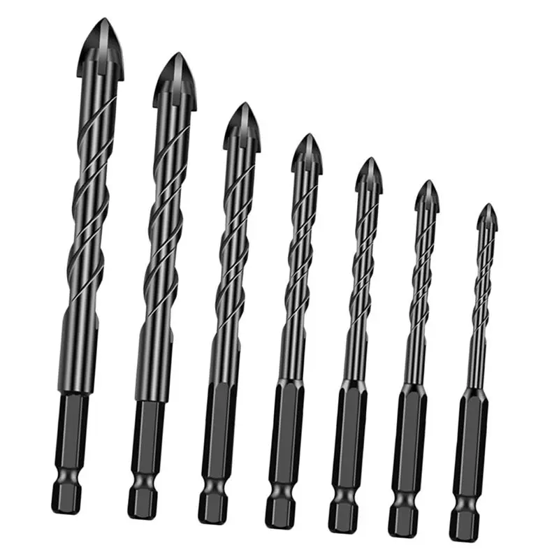 NEW HOT In Stock-7Pcs Hex Shank Drill Bits Firewood Hand Drill Cone Multipurpose Drilling Bit Stepped Drill Bit Tile Drill Bit