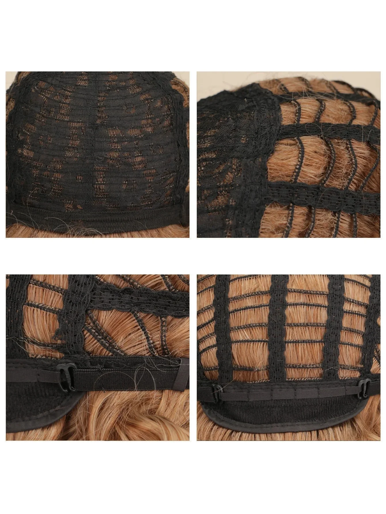 مجالات Perruques Synthétiques bouclées، cheveux de fête dorés pour femmes، colore melangées blondes، درجة حرارة الألياف هوت