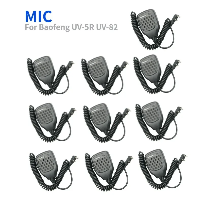 10PCS Baofeng Handheld Microphone Speaker Mic K-PLUG PTT Mic for Baofeng Kenwood TYT QUANSHENG HYT WOUXUN Walkie Talkie Radios