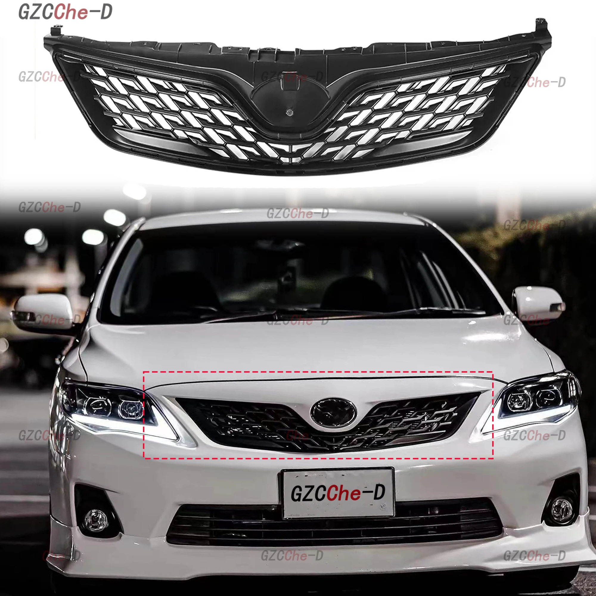 Suitable for 2010-2013 Toyota Corolla racing grille modification Corolla front bumper grille high-quality intake grille