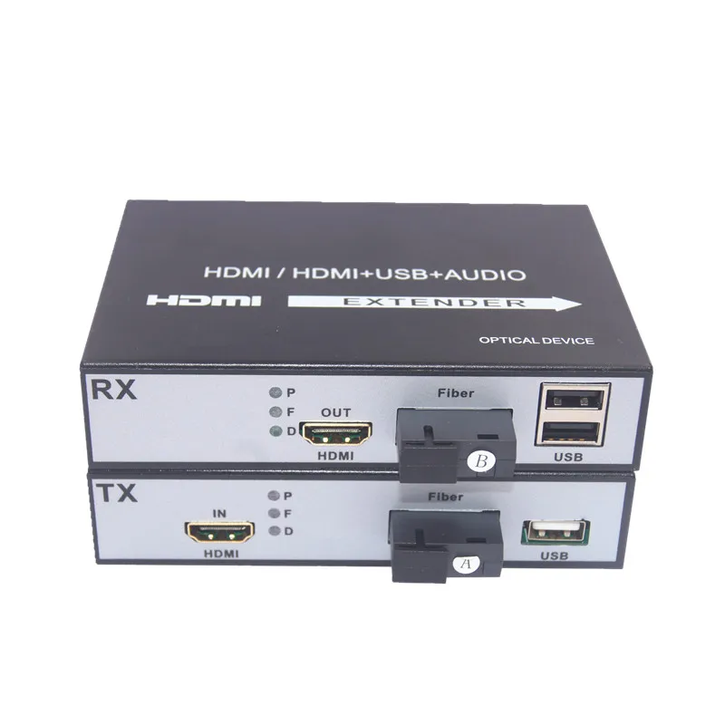 20KM HD-MI KVM USB Extender For Optical Fiber Over TCP IP network protocol Support 1080P IR HD-MI