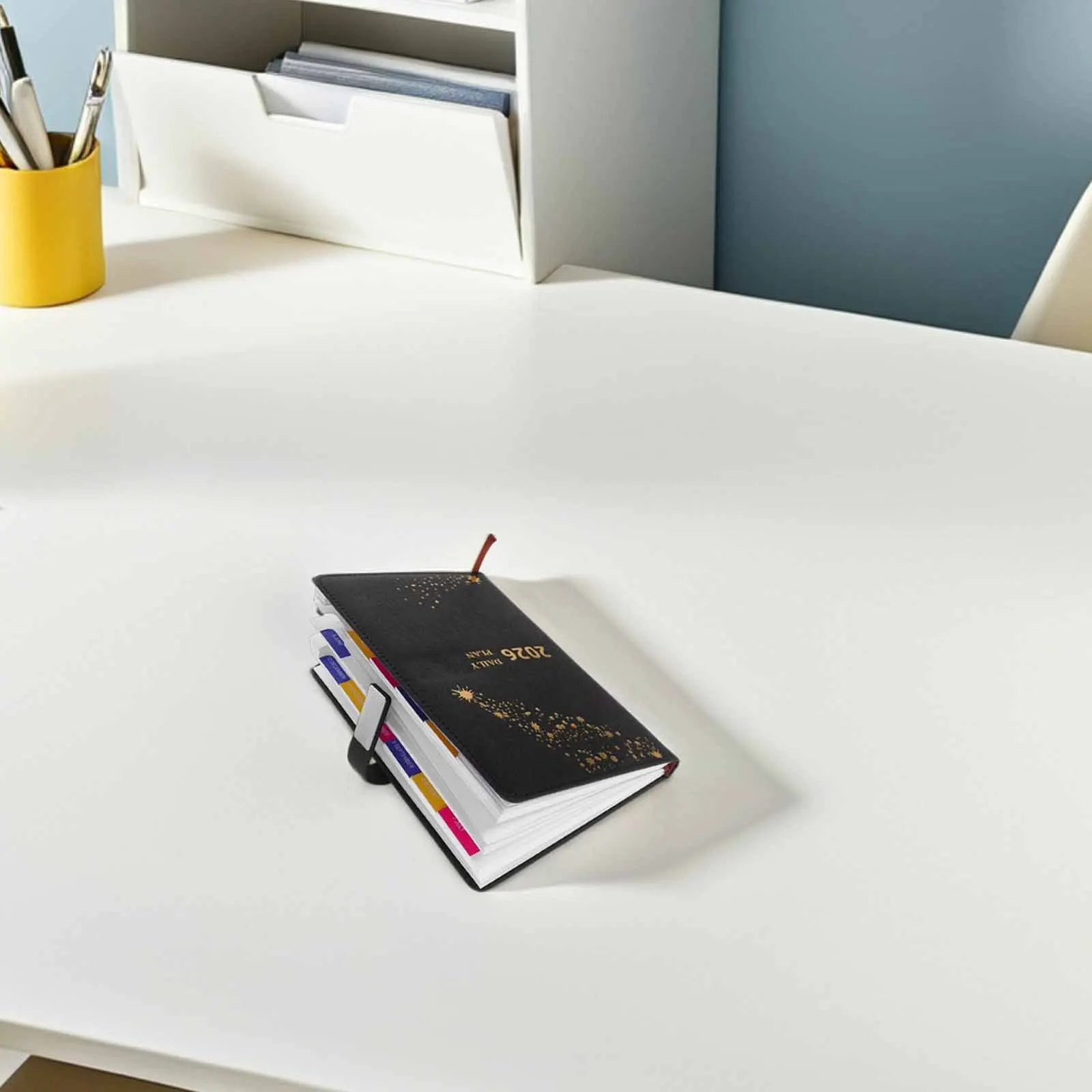 2026 Daily Planner A5 Size PU Cover Monthly Bookmark Portable Notebook Schedule Book Journal Yearly Diary Weekly Planner