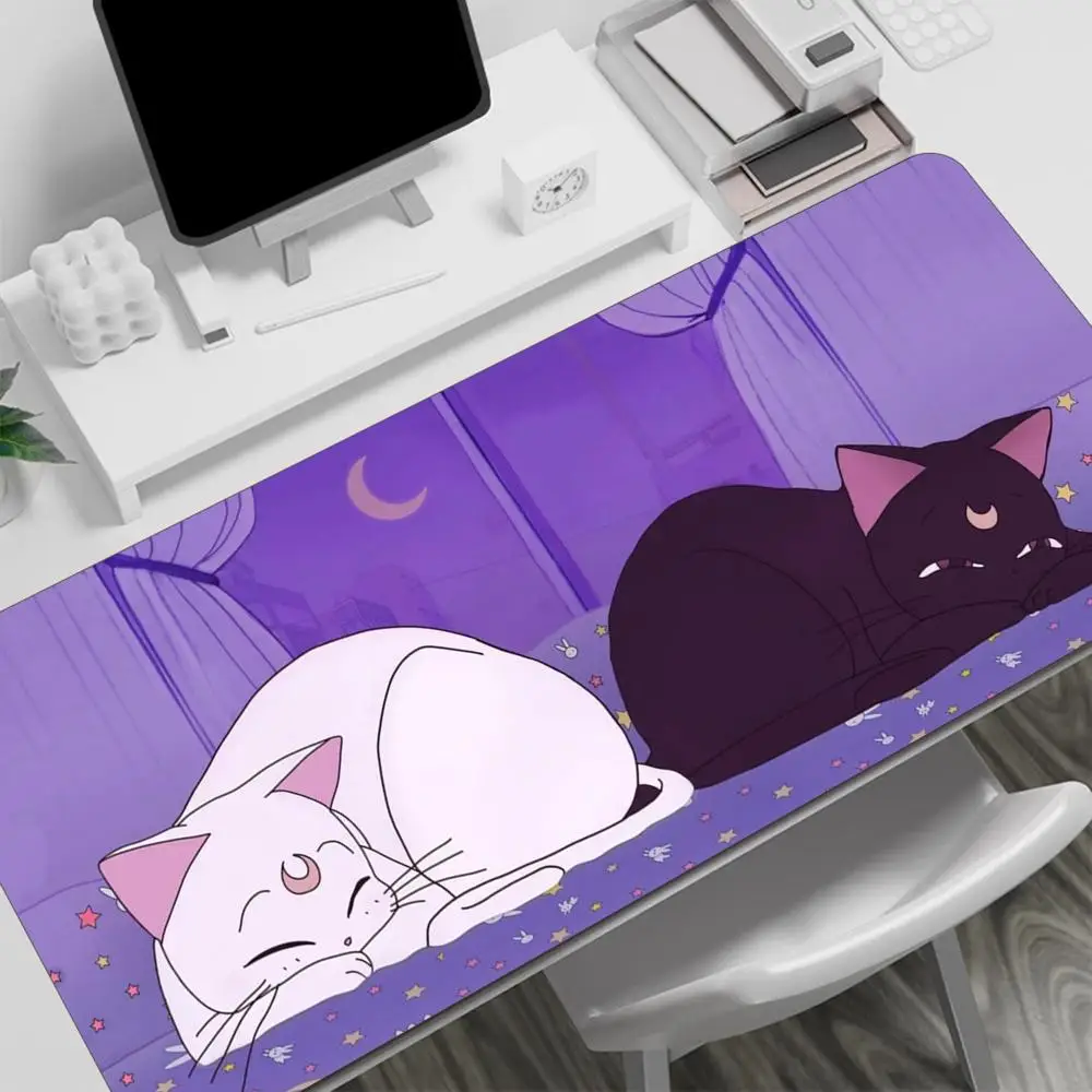 

Волшебный кот, девушка, кошка, милый мультяшный коврик для мыши, коврик для мыши, настольный коврик для спальни, обучающий коврик для стола, аксессуары для клавиатуры, коврик