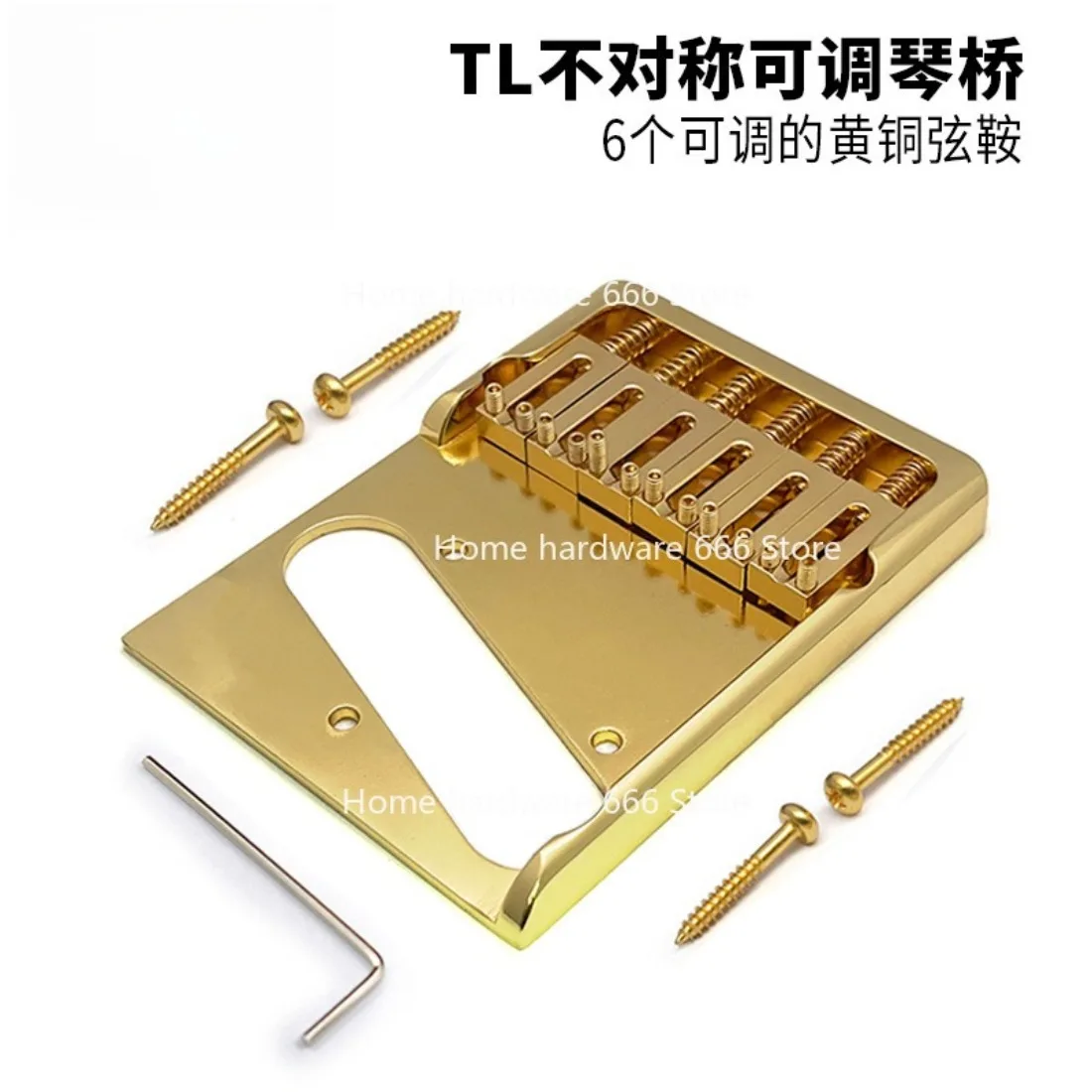 

Brass Piano Bridge (for TL Guitar) Asymmetrical Piano Bridge 104x78.8mm Chord Pitch 10.7mm
