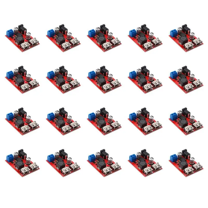 ABGE-20X LM2596S Dual USB DC-DC 9V 12V 24V 36V To 5V 3A Step Down Buck Converter Board Car Solar Power Supply Module