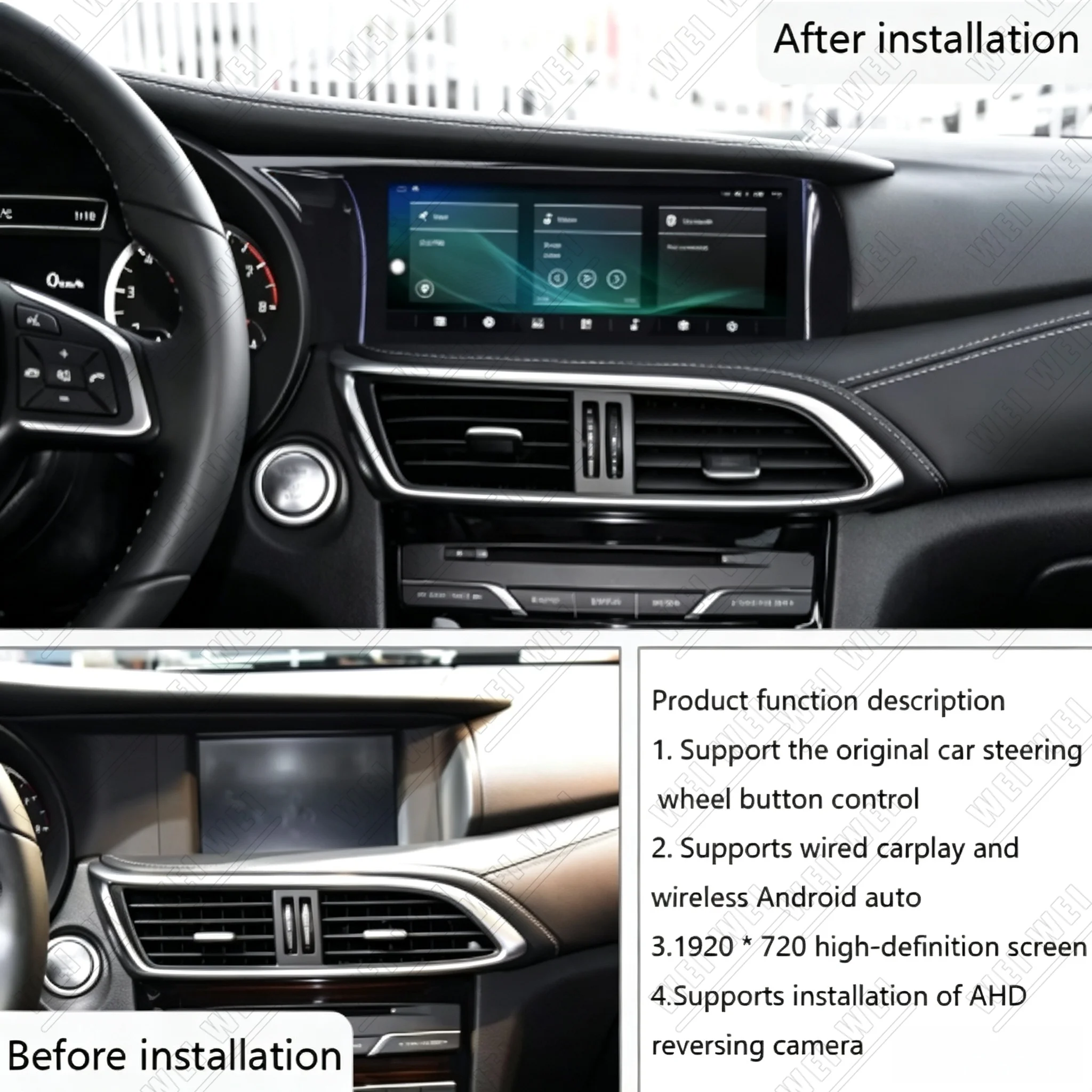 10.25Inch Android14 For Infiniti QX30 Q30 2015 2016-2018 Auto Car Radio Wireless CarPlay Intelligent Systems Multimedia Player