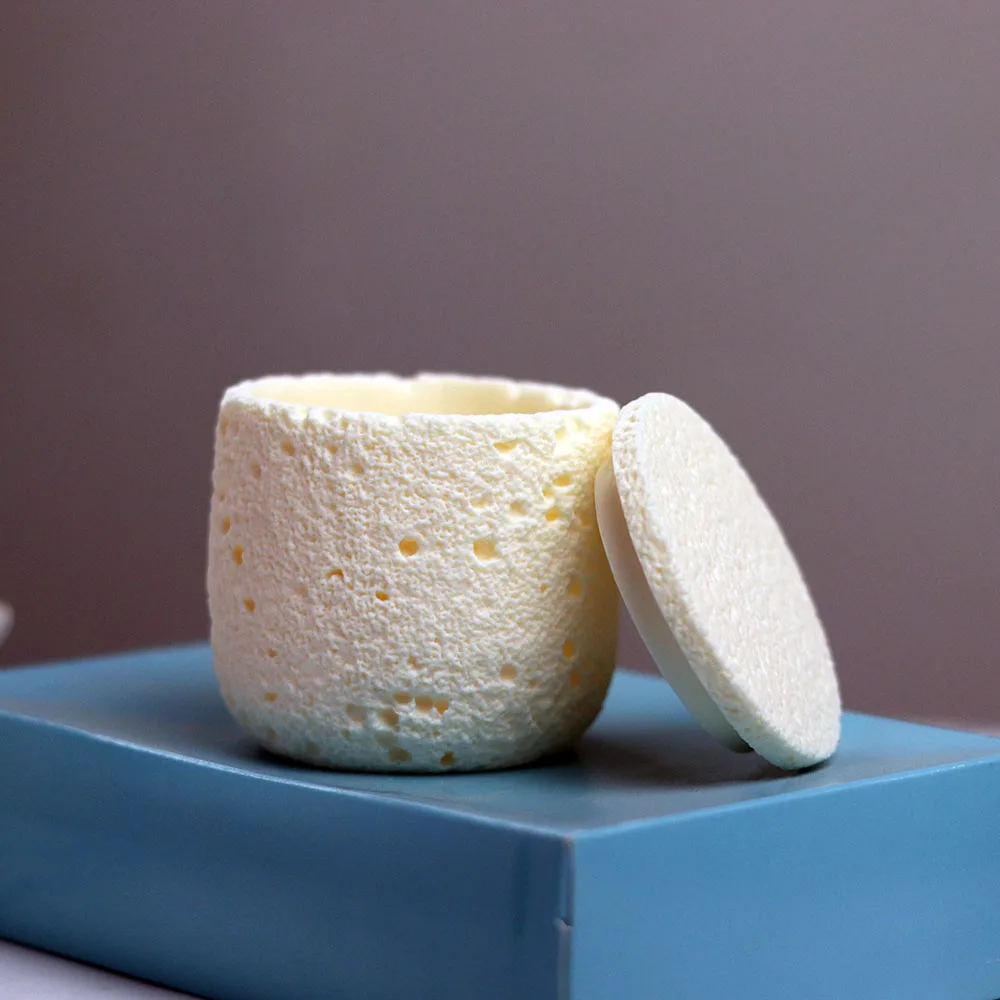 

Silicone mold for Cement Lunar Surface Candle Jar With Lid Aromatherapy Jesmonite Gypsum Resin Candle Cup Mold