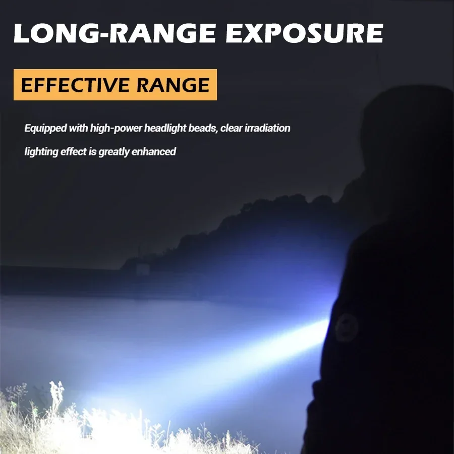 LED Portable Ssearchlight High Power COB Side Light USB Rechargeable Household Waterproof Torch Outdoor Emergency Camping Light