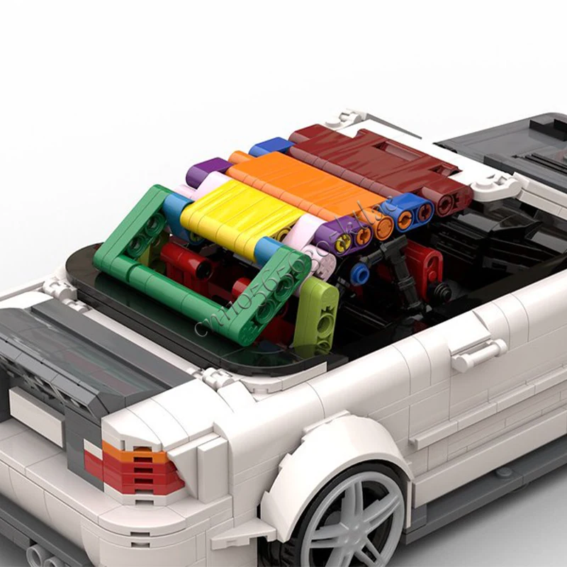 1226 PCS MOC White Premium Convertible Sports Car Model Building Blocks Speed Vehicle Bricks Diy Toys Kids Adult Surprise Gifts