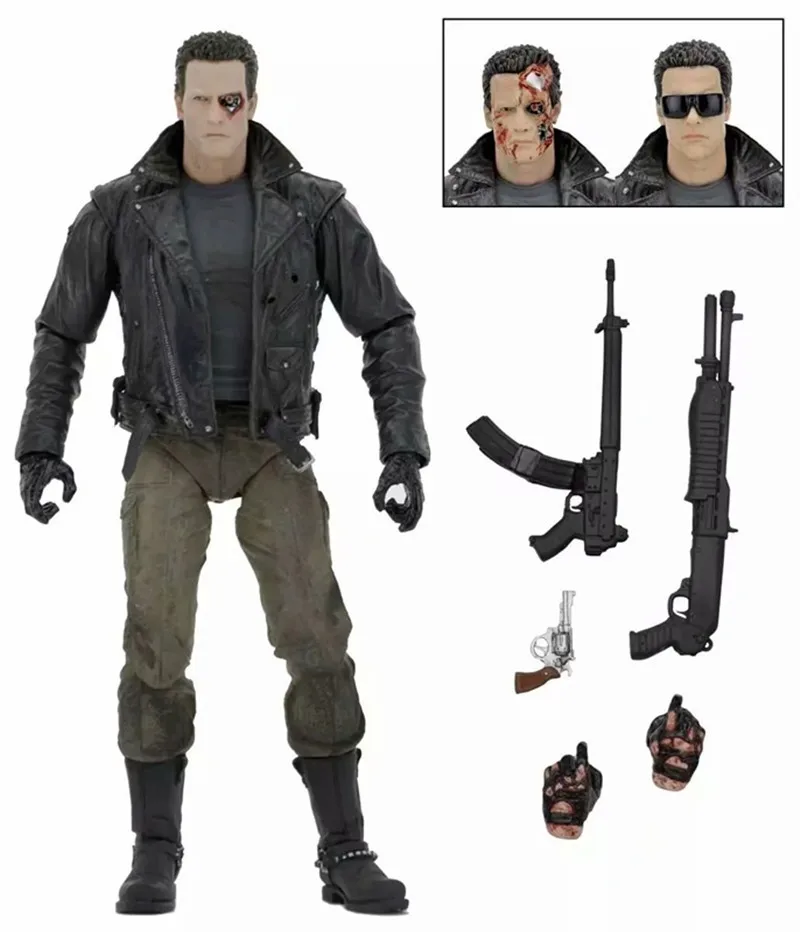 3pcs NECA Terminator T800 Arnold Battle Damage Robot Series Action Figure Collection Toy Model Christmas New Year Present 18cm