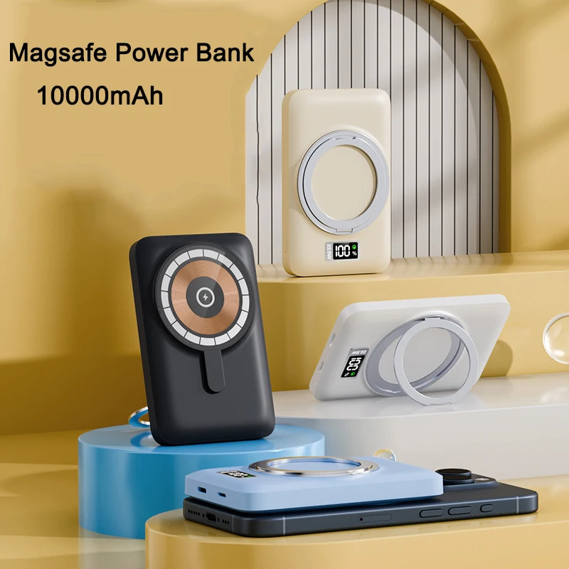 

Магнитный внешний аккумулятор на 10000 мА · ч для iPhone 15, 14, 13 Pro, PD22.5W, 15 Вт, беспроводная быстрая зарядка, мини внешний аккумулятор для Xiaomi, Samsung, Huawei