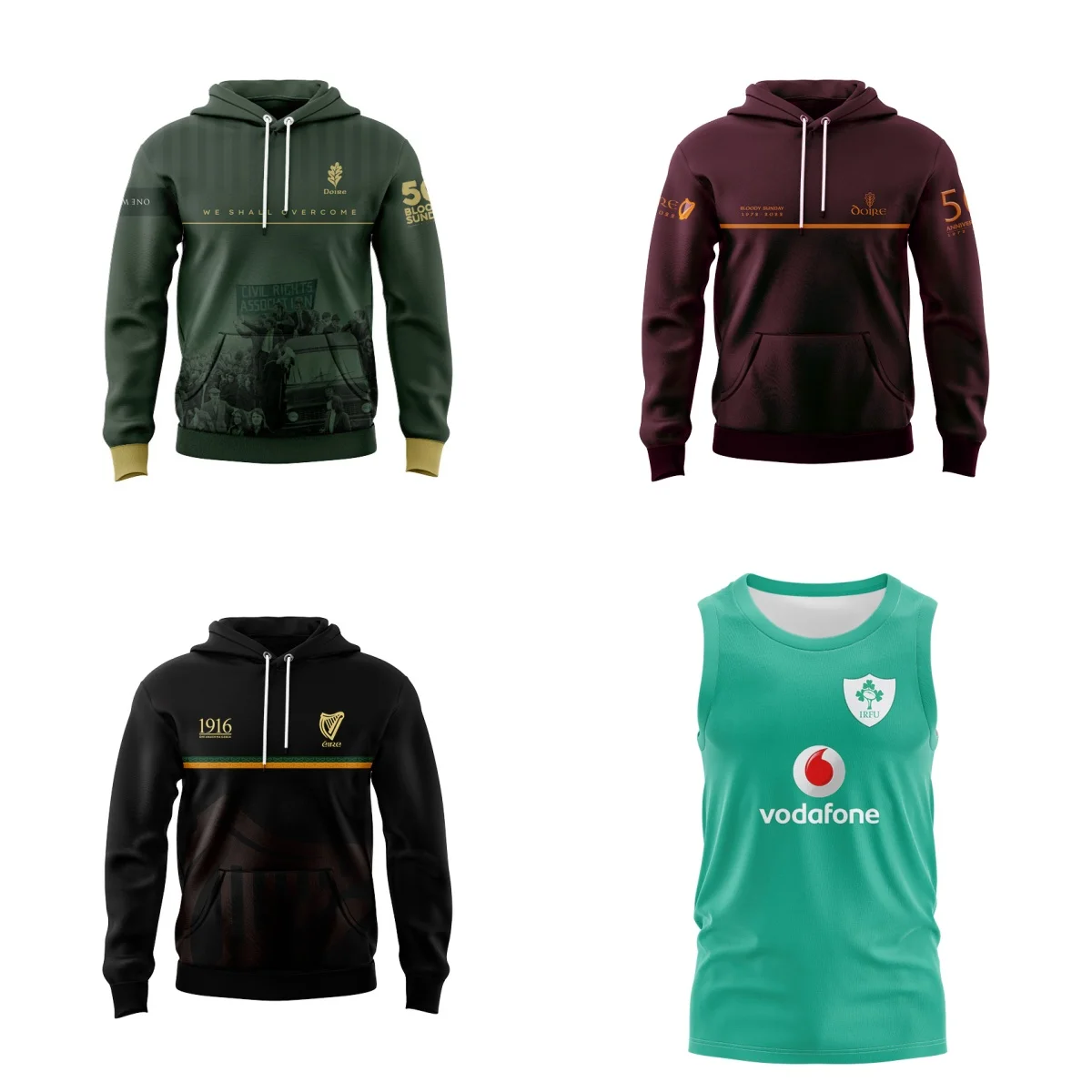 

IRELAND LOUTH Wicklow Galway Monaghan men's sweater, sportswear 1916 commemorative jacket, new product