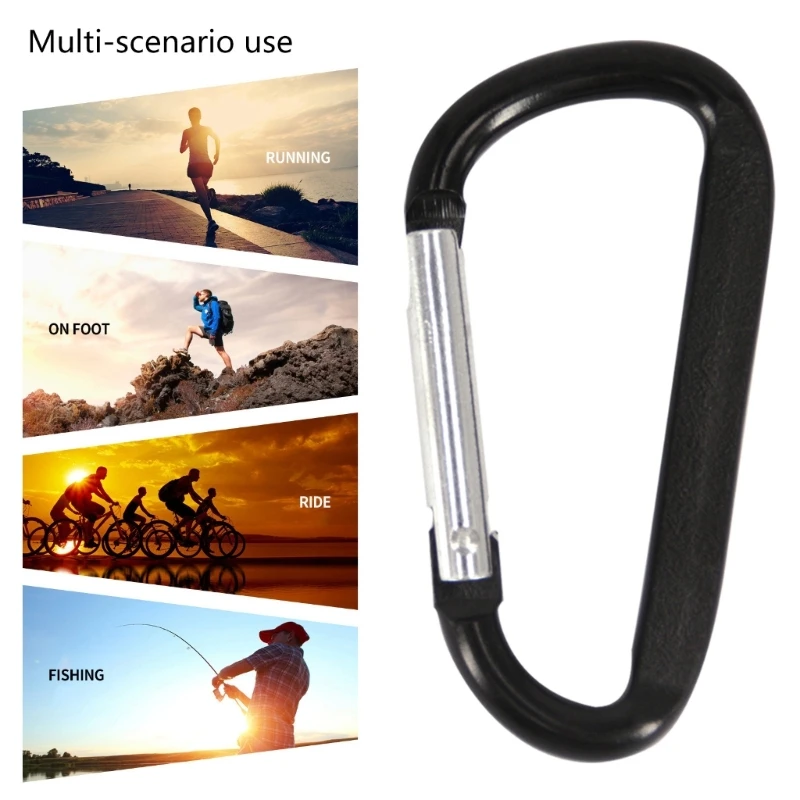 5pack Aluminum D Rings Clip Outdoor Camping Carabiner Fishing Travel Equipment