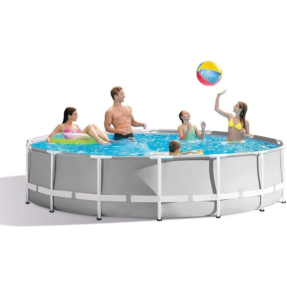 Swimming Pool, 14 Feet X 42 Inches Above Ground Prism Frame Swimming Pool with Water Pump and Debris Cover