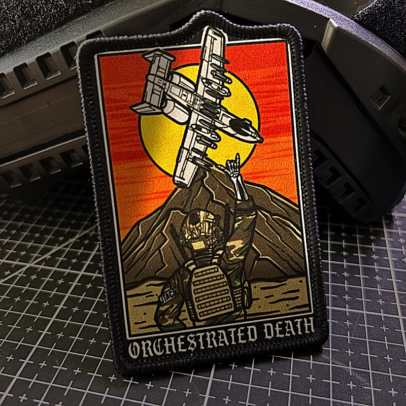 Parche táctico de moral orquesta muerte con velcro – Brazalete militar - imagen 5