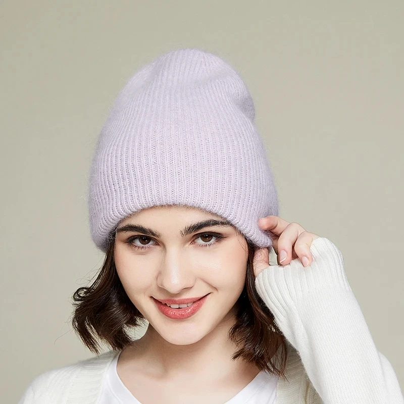 New 14 Colors Rabbit Cashmere Unisex Woman Winter Hat Female Autumn Beanies Cashmere  Warm Rabbit Fur Skullies Top Quality Gift