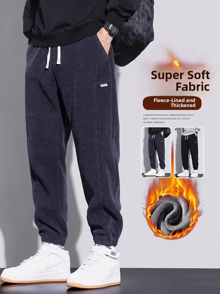 

Men's Fce Lined Thiened Harlan Casual Pants Autumn Winter New Sle Loose Fit Comfortable Harlan Trousers Faionable Brand