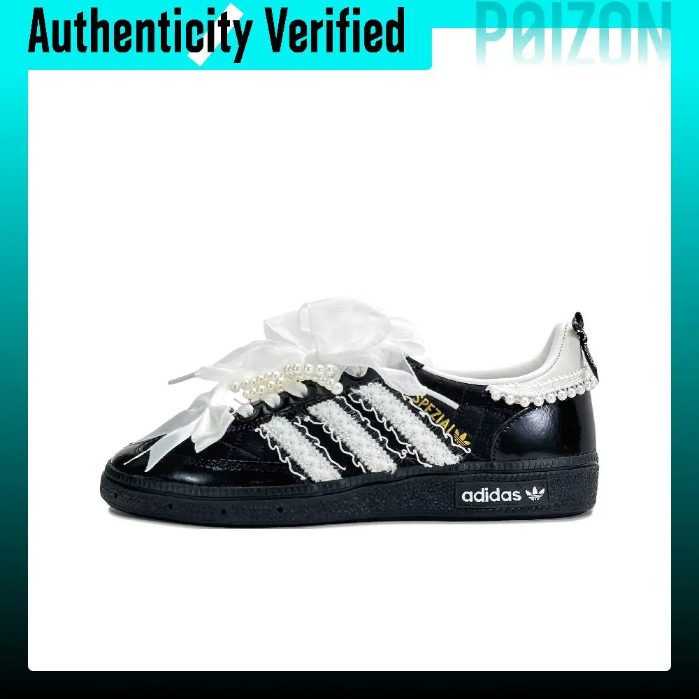 Adidas Originals HANDBALL SPEZIAL Skate Shoes Unisex Low-top Black/White JP5669(Team1077-)