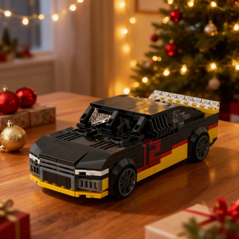 437pcs MOC Fordes Mustangs NASCAR Advance City Model Building Blocks Toys Art Idea Display Birthday Education DIY 3D Assemble