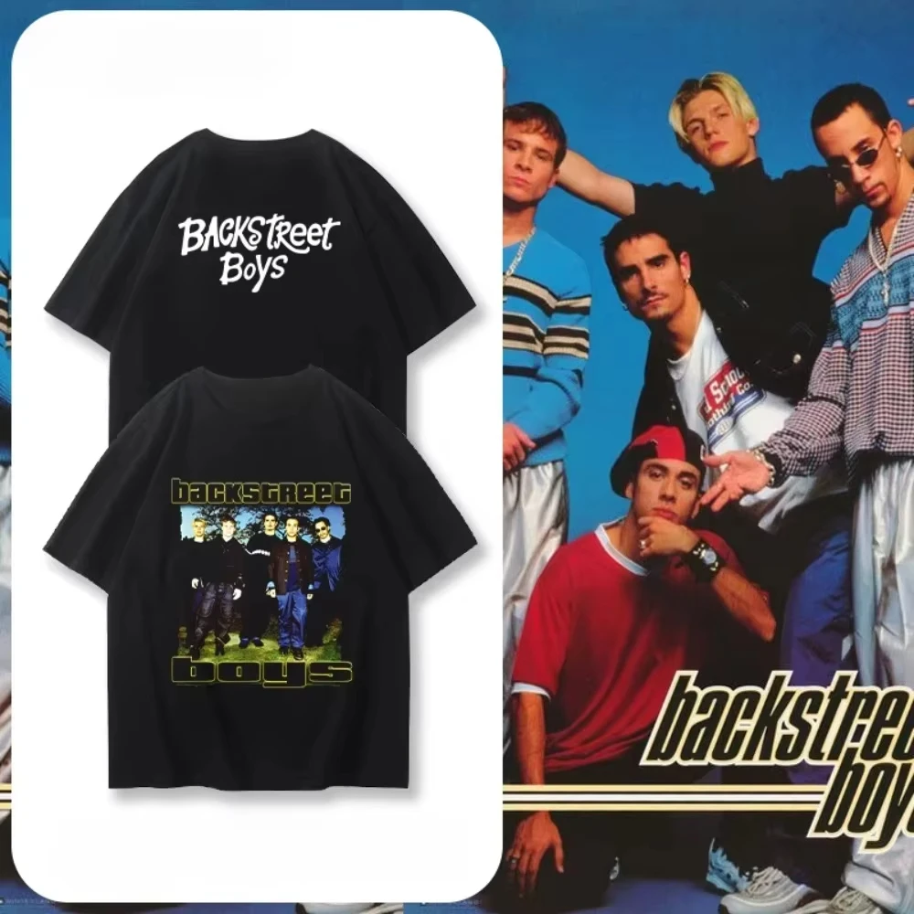 

2025 New Backstreet Boys T-shirt Boys and Girls Summer Europe and The United States Retro Print Short Sleeve