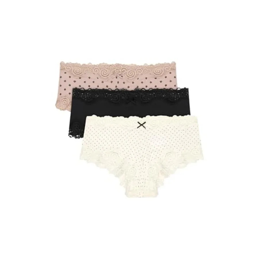 

Women's Underwear Pack w/Low-Rise, 3-Pack, Cheeky Lace Underwear Women Pack, Comfortable Lace Panties for Women