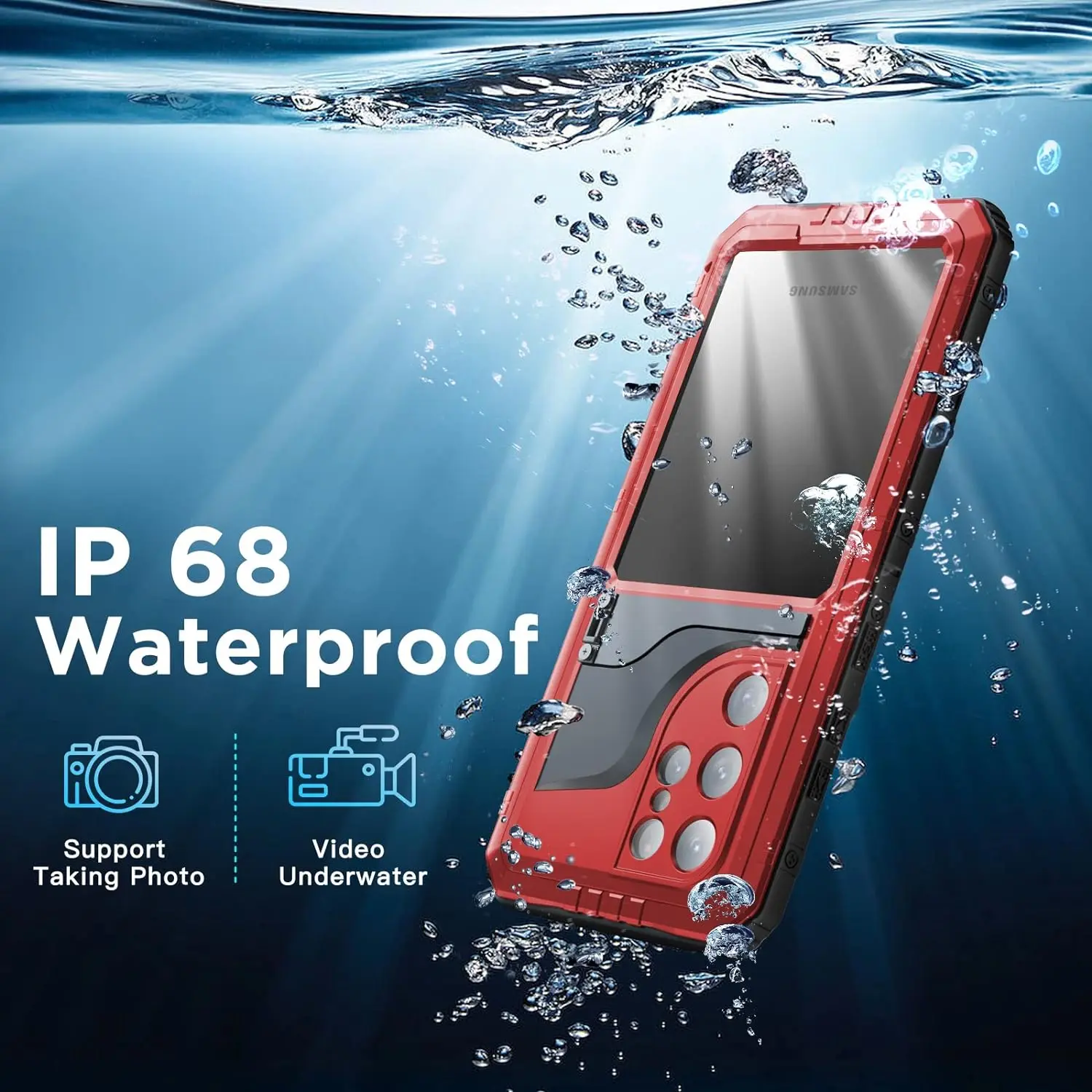 

IP68 Waterproof Metal Phone Case For Galaxy S23 S22 Ultra Plus Heavy Duty Aluminum Armor Shockproof Cover Screen Protector Stand