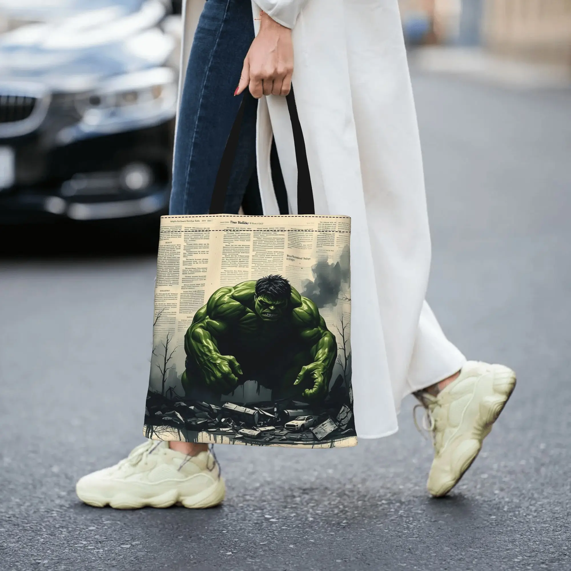 

Fashion shopping bag Daily commute Hulk Canvas Marvel Marvel Canvas Tote Bag Women'S Shoulder Handbag