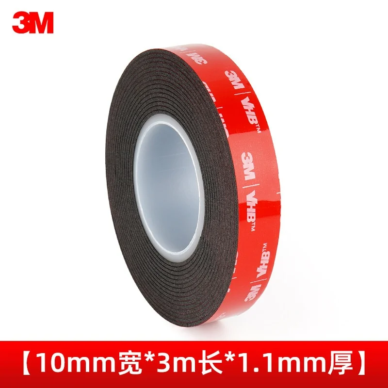 3M 5952 Starkes doppelseitiges Klebeband VHB, hochviskoses, dickes, festes, fahrzeugmontiertes, schwarzes Klebeband für Fahrtenschreiber, keine Spuren