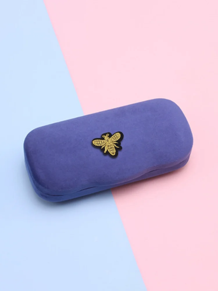 High Texture Eyewear Cases Large Capacity Anti-Stress PU Material Artistic Digital Collages Style Pearl Decor