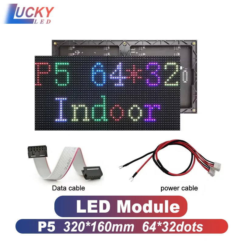 

P5 Indoor Matrix Panel RGB 320x160 Module LED Full-Color Display SMD2121 Light 64x32 Pixels 16Scan Screen Advertising Video Wall
