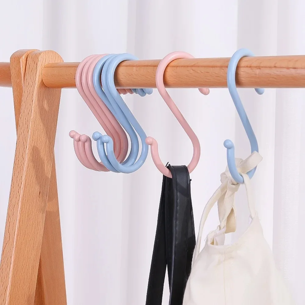 Plastic S-Shape Hooks Multi-purpose Hanging Rack for Clothing Towel Handbag Kitchen Bathroom Storage Hanger Reusable Organizers