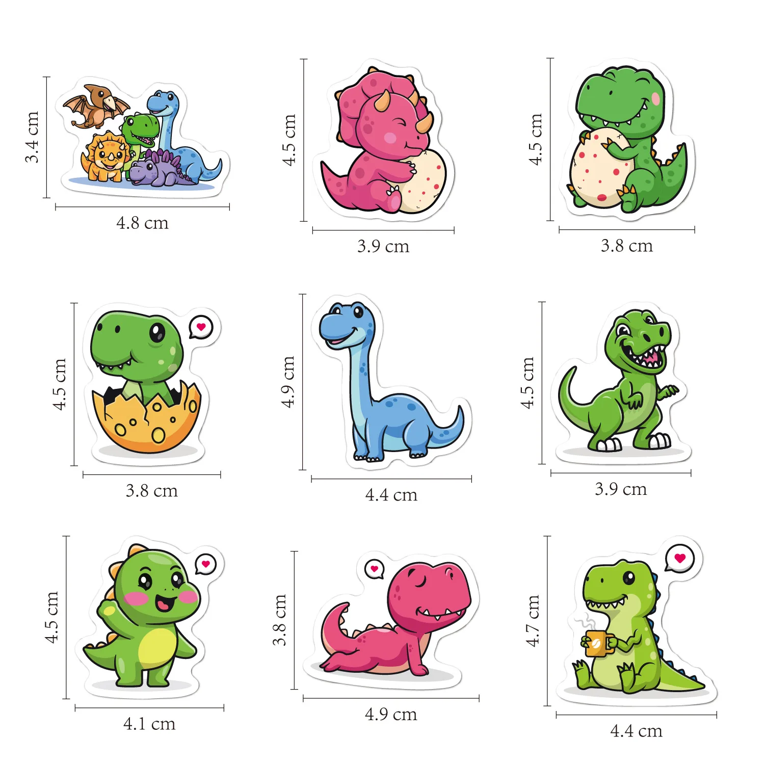Children Cartoon Stickers Bulk Dinosaur  Cat Astronaut Waterproof Self Adhesive for Scrapbooking Party Favor