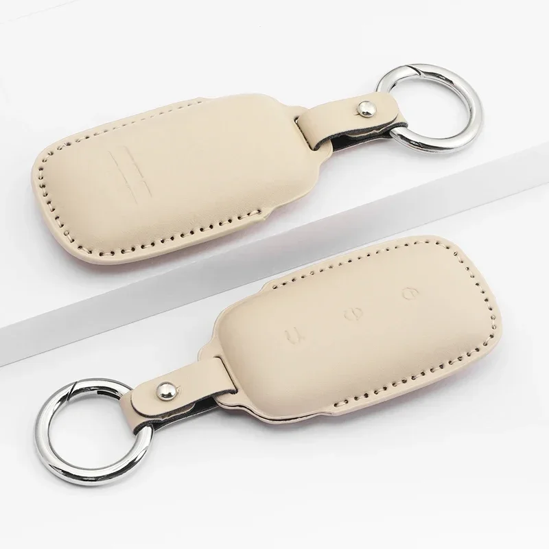 

For Geely Galaxy L7 2023 L6 MAX 1.5T Plus AIR PRO Leather Car Smart Key Cover Case Bag Protector Suede Shell Keychain