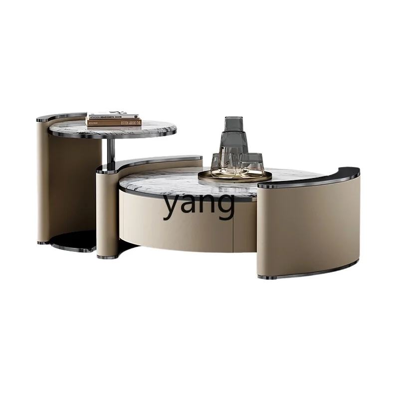 LTT luxury stone coffee table living room modern simplicity high sense creative coffee table TV cabinet combination