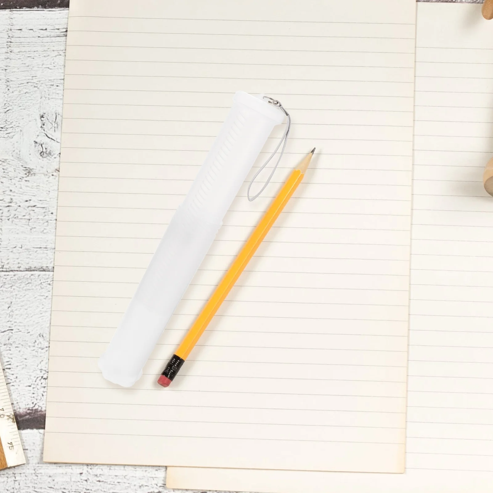 

2Pcs Creative Pen Storage Box Transparent Lightweight Pencil Container Multi-Function Organizer for Makeup Brushes Stationery