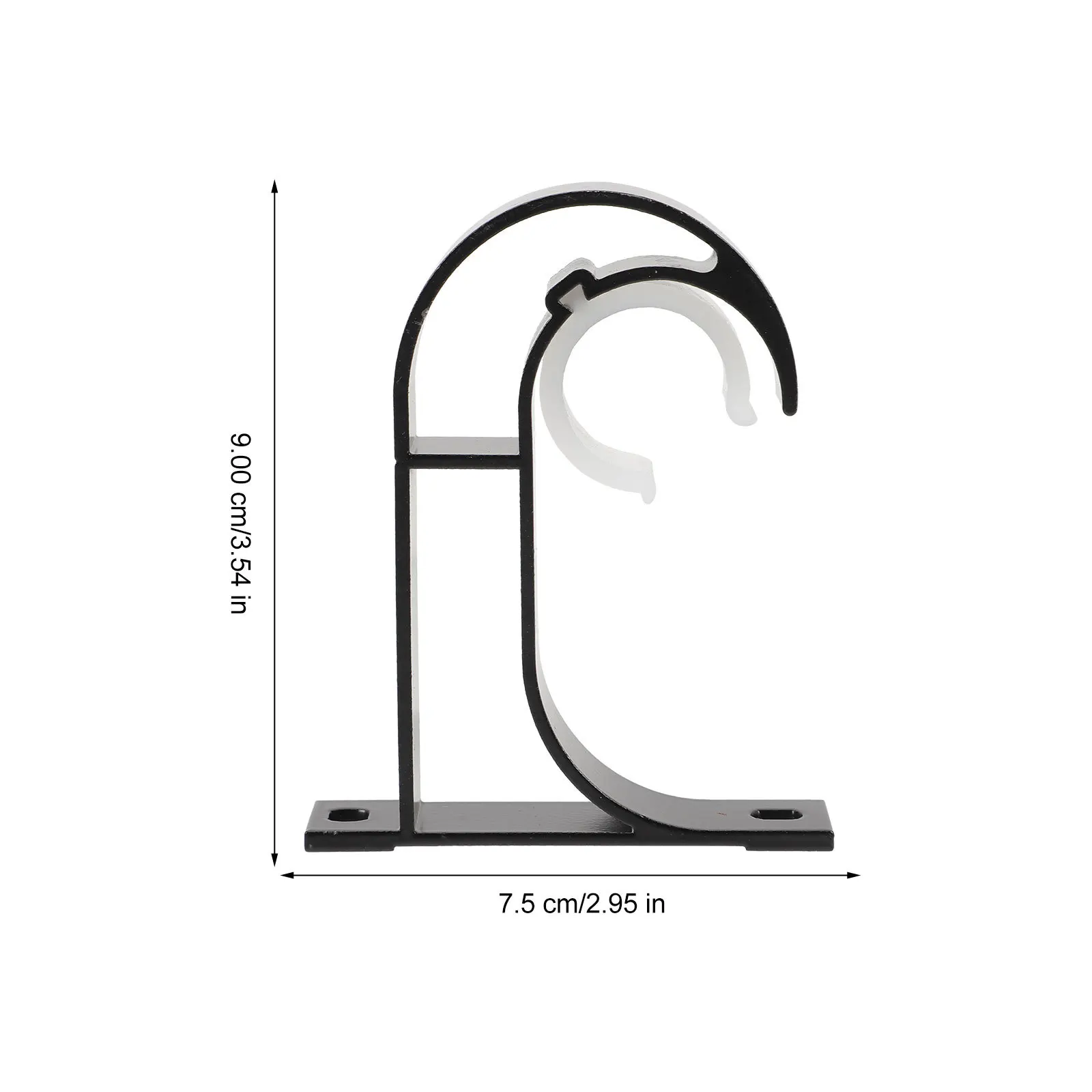 

4pcs Curtain Rod Brackets Heavy Duty Aluminum Alloy For Home Window Door Outdoor Use Smooth Finish Drapery Support Holder