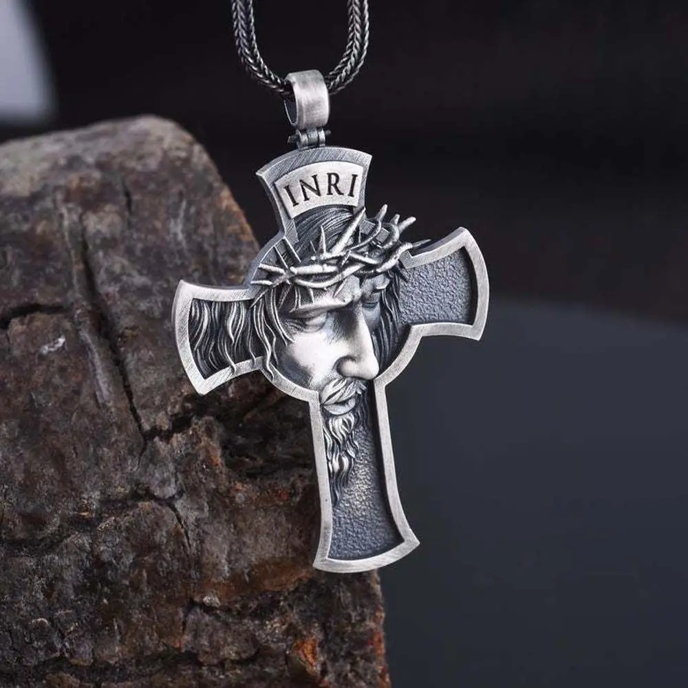 Religion Savior Religious Gold Silver Color Gift For Men Women Jewelry Christian Pendants Cross Necklace Chain Choker