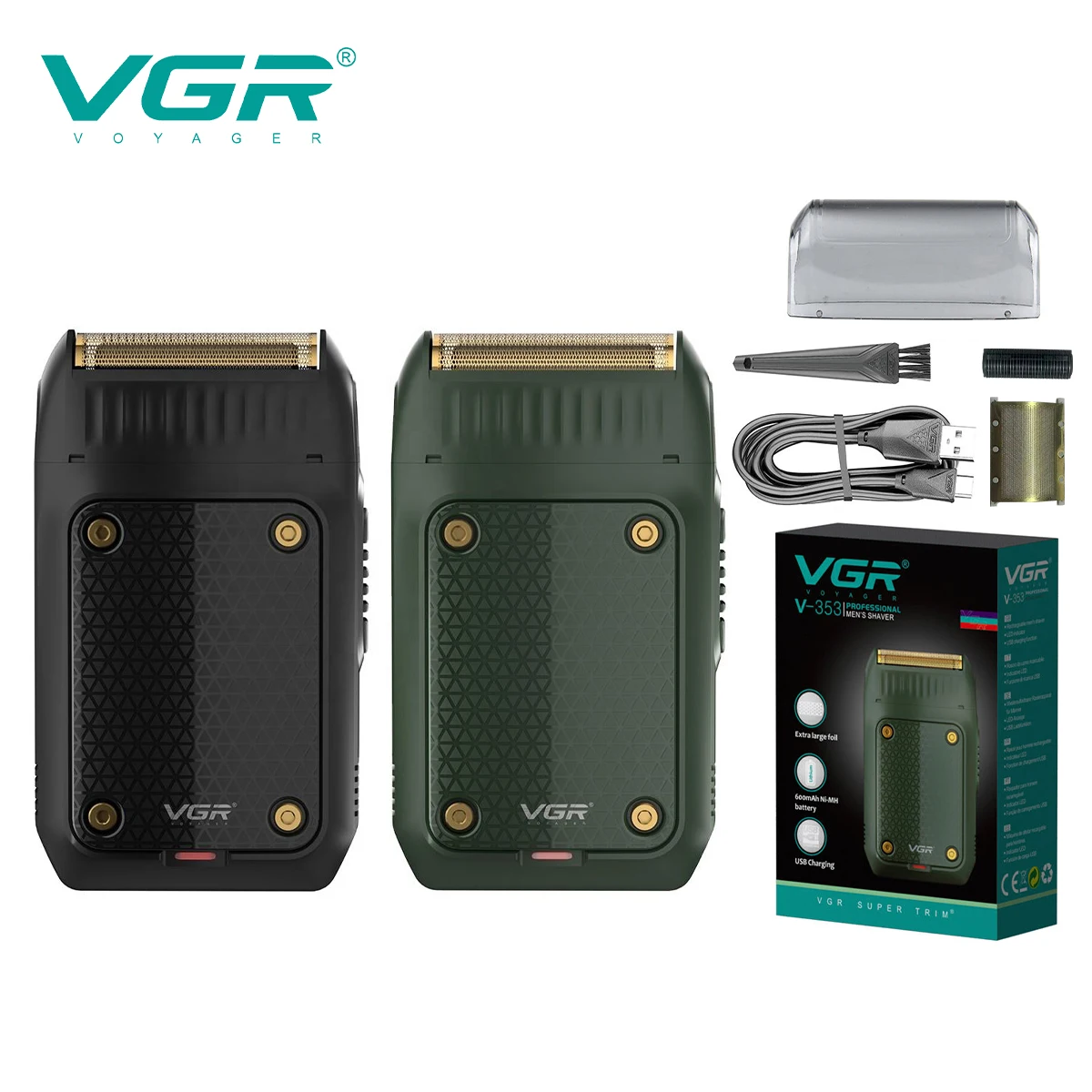 VGR 353 Razor Electric Shaver Professional Hair Trimmer Rechargeable Razors Portable Beard Trimmer Mini Hair Shaver for Men