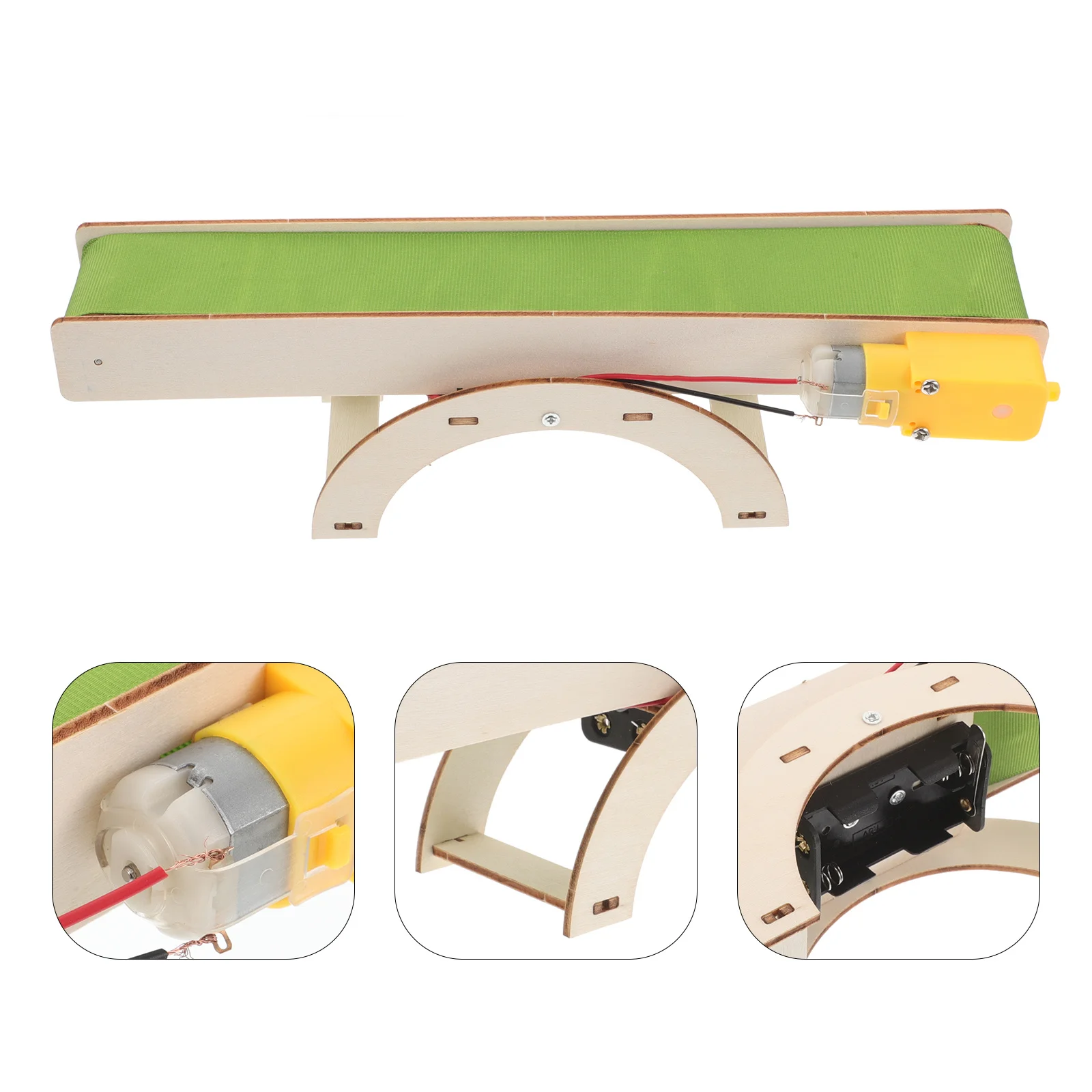 

Small DIY Electric Conveyor Belt Stem Kits 3D Wooden Assembly Educational Supplies for Students Small DIY Conveyor Belt