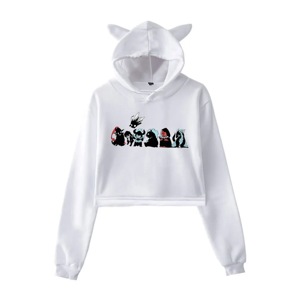 Solo Leveling Vintage 90s Streetwear logo Hoodie Merch Hoodies Sweatshirts for Girls Cat Ear Crop Fashion Sports Pullover