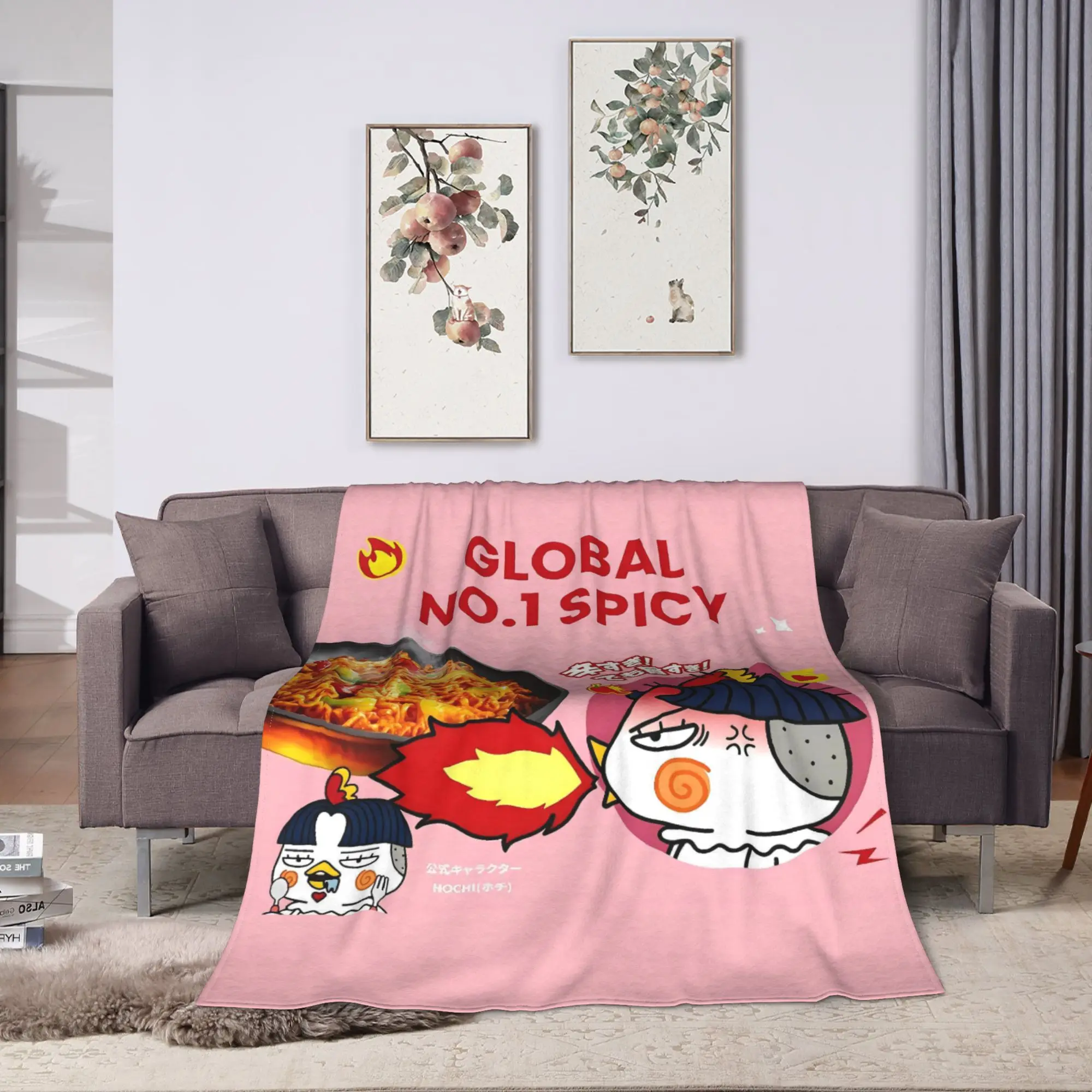 Spicy Chicken Noodles Hot Buldak Blanket Travel Office Flannel Bedding Throws For Living Room Soft Warm Design Quality Bedspread view 2