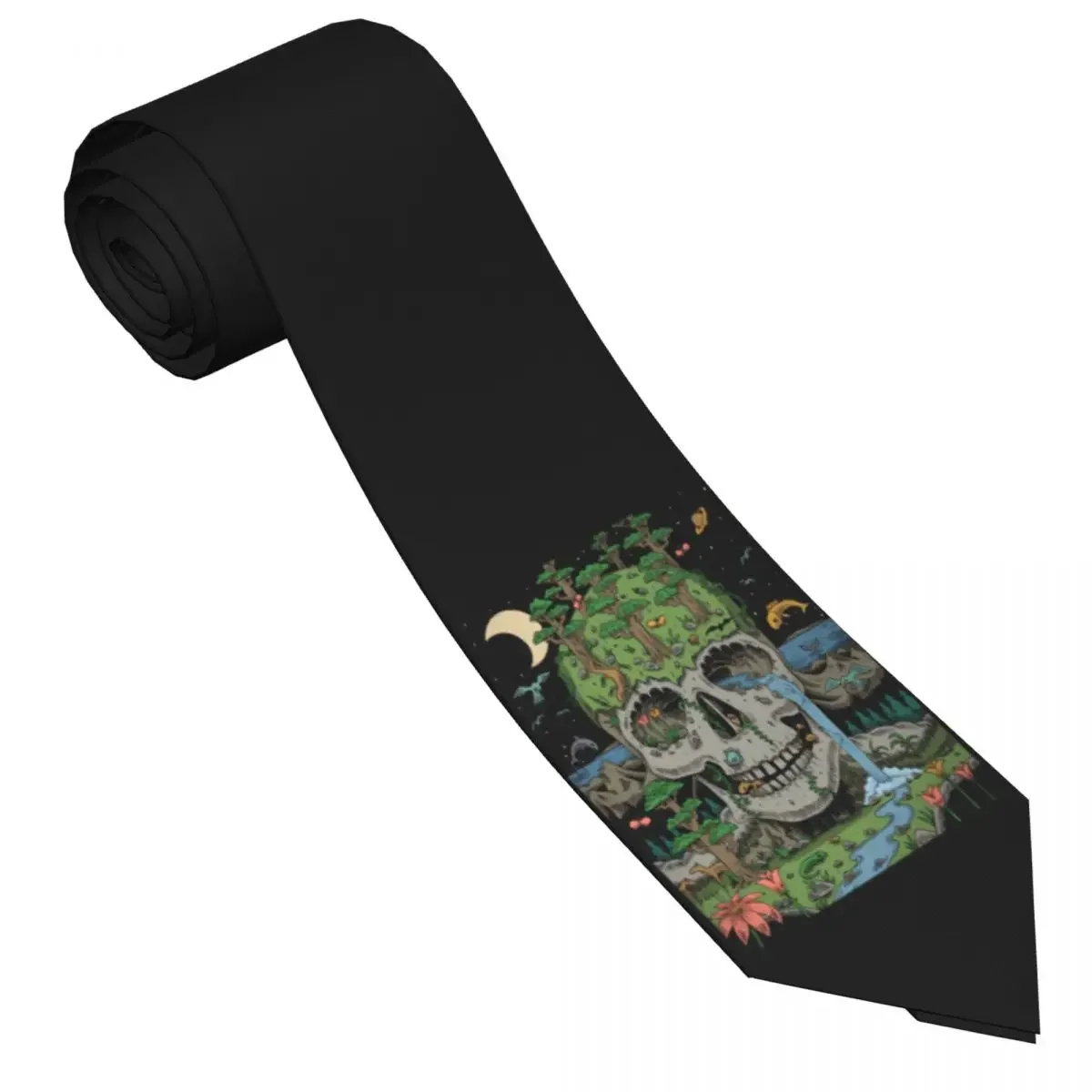 

Skull Of Life Tie Hippie Painting Printed Neck Ties Cute Funny Collar Tie Unisex Adult Daily Wear Necktie Accessories