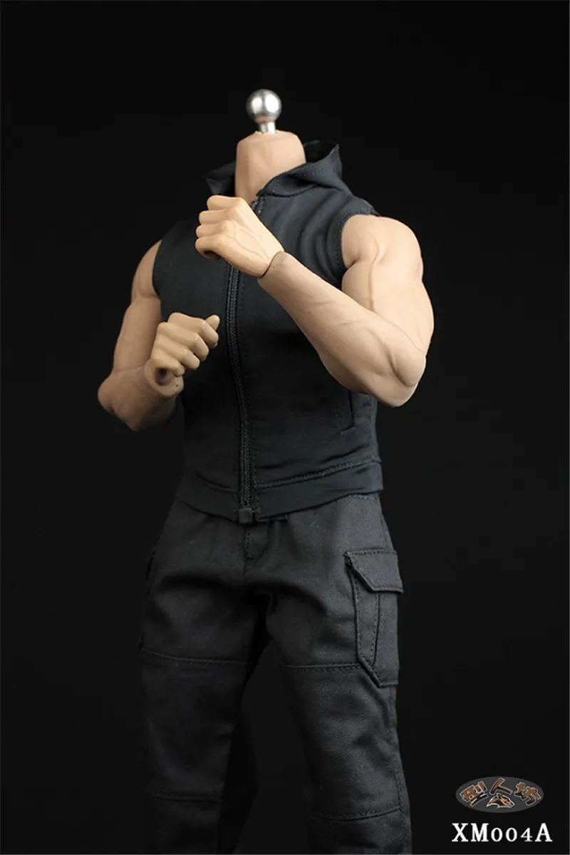 XM004 1/6 Men Soldier Vest Hooded Sweater Shirt Military Combat Tops Pants For 12" Strong Muscle Tbl M34/M35 Action Figure Body