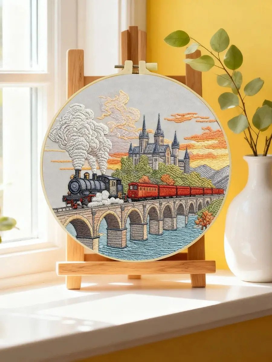 1 Stück 20X20CM/15X15CM 7,87/6,3 Zoll Zug-Stickerei-Starter-Kit DIY-Kit DIY-Stickerei-Set Handarbeiten Heimdekoration – Detail 6