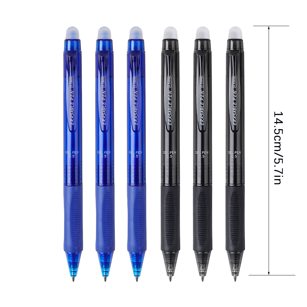 Kreatives, löschbares Gelschreiber-Set mit großem Fassungsvermögen, 0,5 mm, schwarz/blau, waschbarer Griff, löschbare magische Nachfüllungen für Büroschreiben – Detail 5