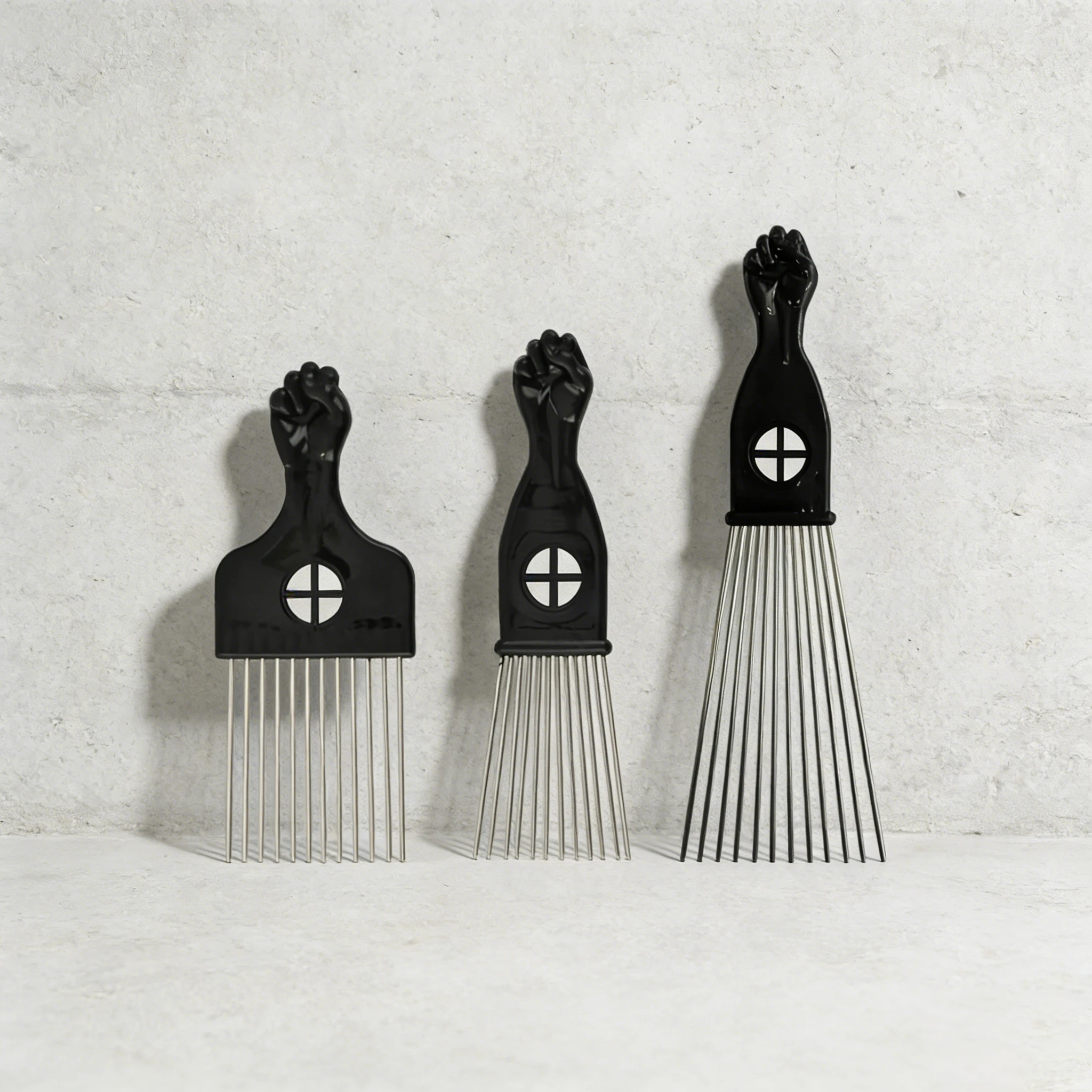 

Набор из 3-х расчесок для африканских причесок из нержавеющей стали, прочная металлическая расческа, инструмент для укладки волос, идеально подходит для укладки кудрявых и плетеных причесок.