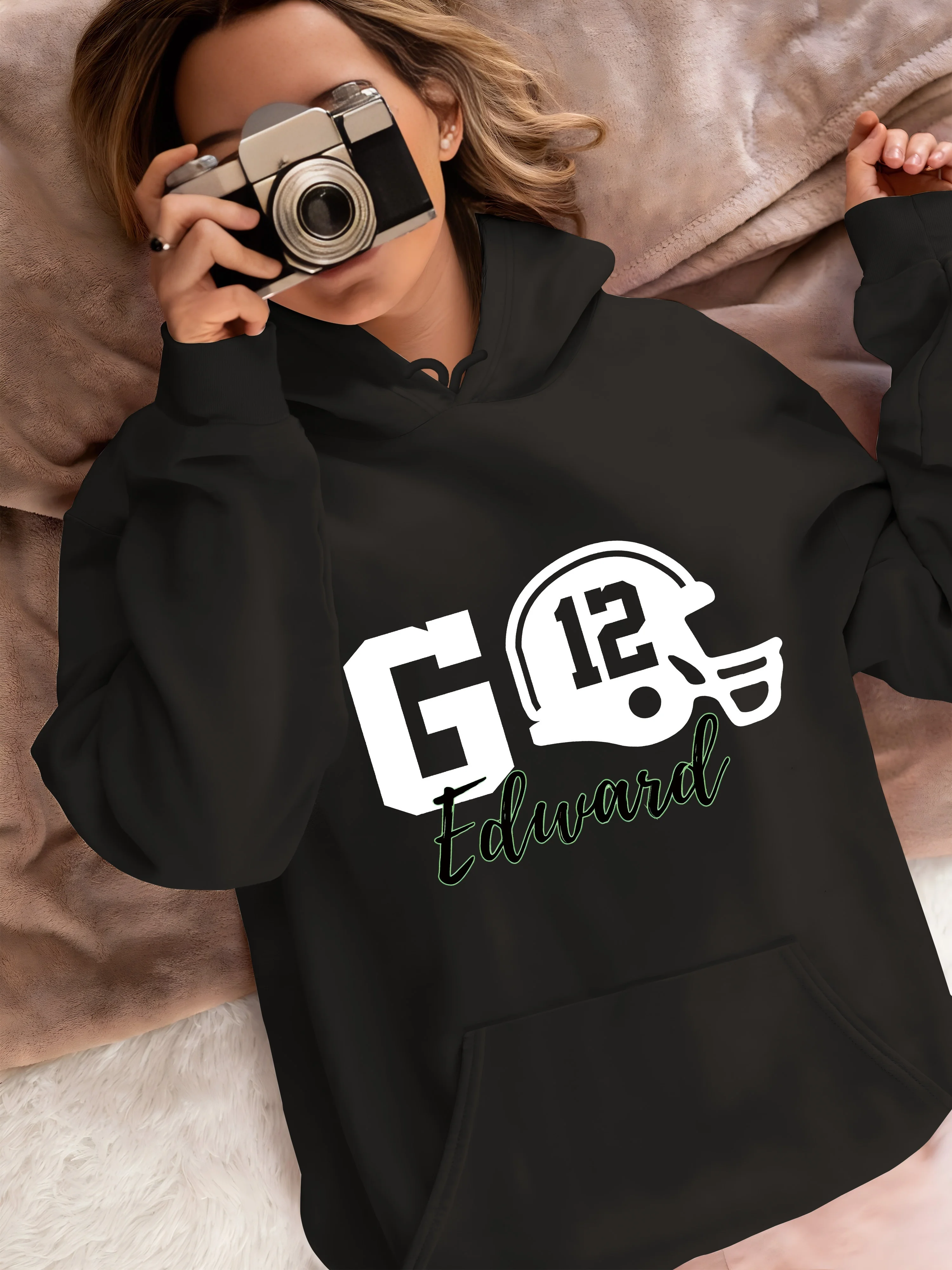 

Rugby Graphic Printing Autumn and Winter Pure Cotton Men's and Women's Hoodies Casual Outdoor Street Sports Training Brand Trend
