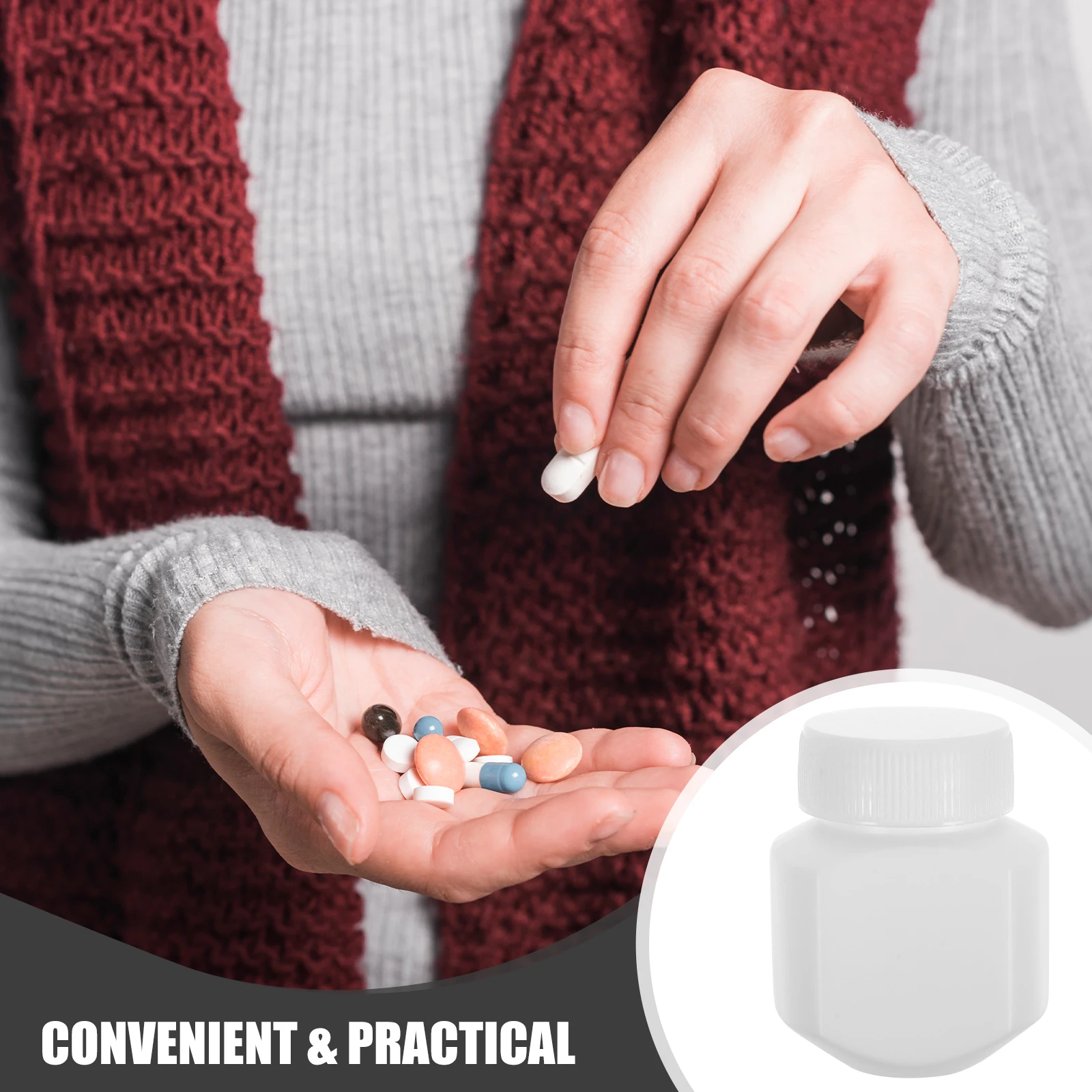 

10 шт. бутылки для лекарств с крышками Hdpe герметичный контейнер для капсул порошок 30 куб.см защита от света портативный дорожный контейнер для хранения таблеток