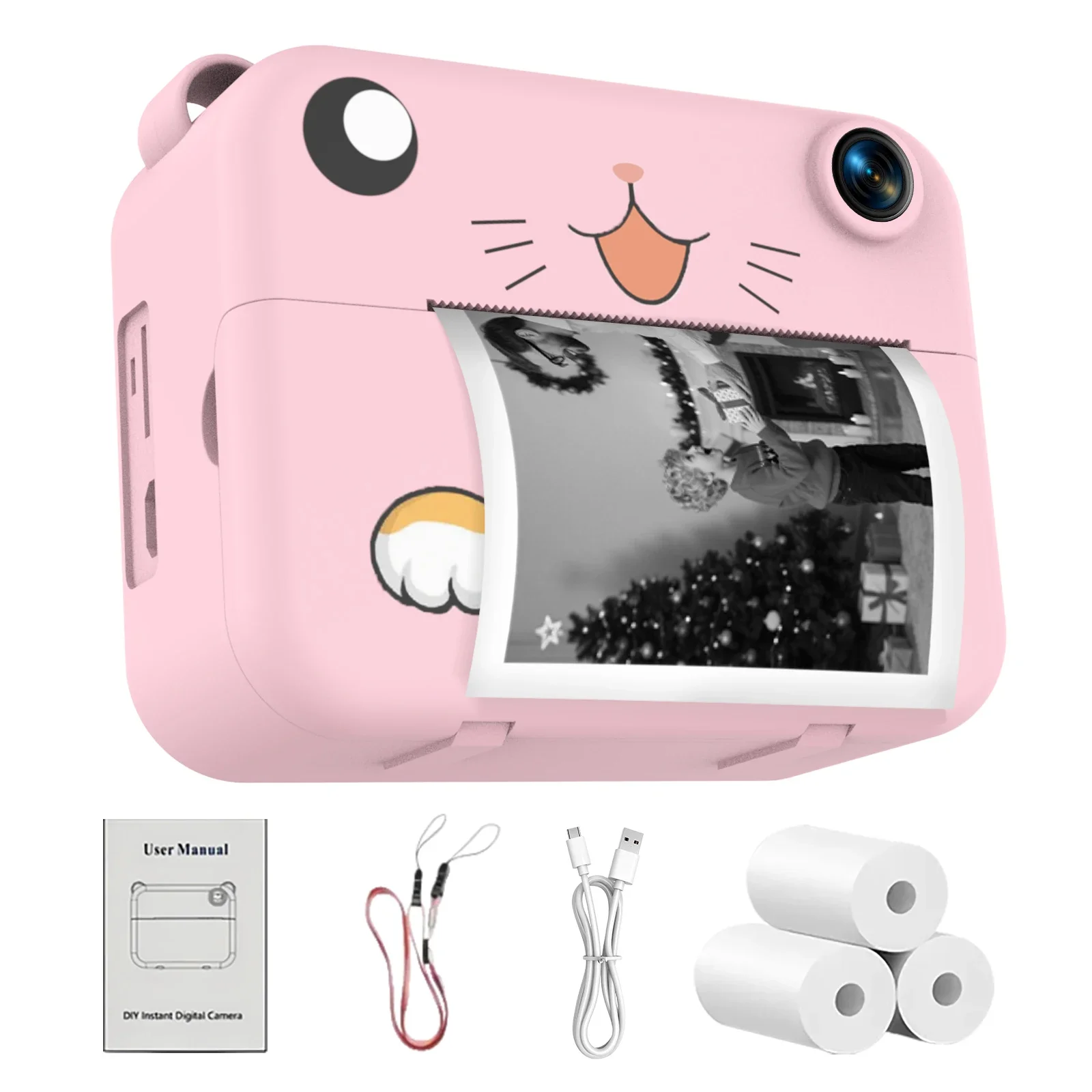 Digitale kindercamera Kindercamera Instant Print Foto HD Videorecorder Mini thermische printer Beste verjaardag Feestelijke geschenken 1080p