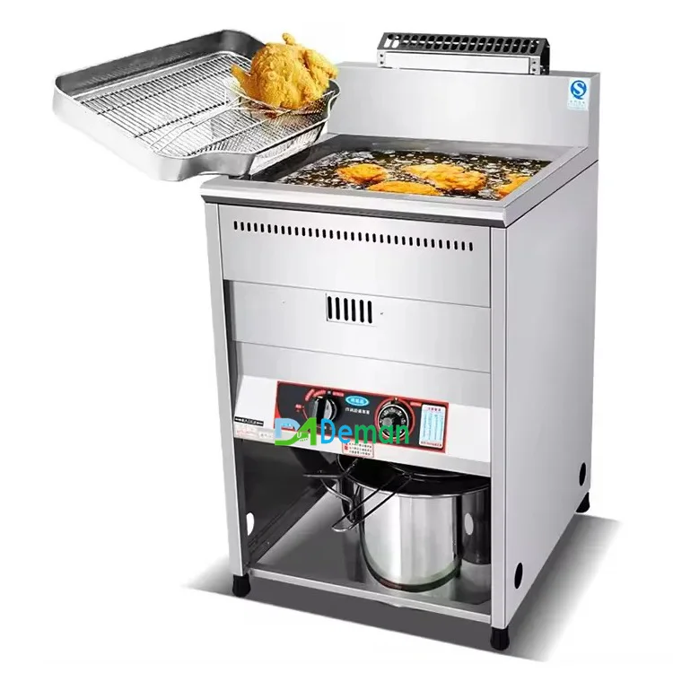 kitchen electric commercial deep fryer for fried chicken rapid heating with side oil filter